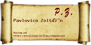 Pavlovics Zoltán névjegykártya