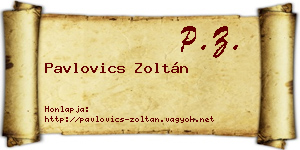 Pavlovics Zoltán névjegykártya