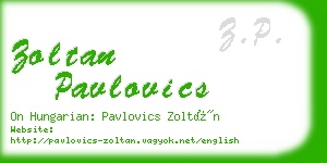 zoltan pavlovics business card